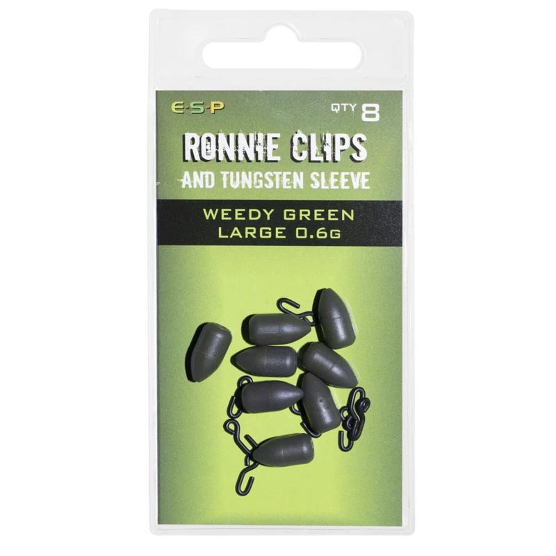 ESP Ronnie Clips & Tungsten Sleeves Weedy Green Large 3 ESP Ronnie Clips & Tungsten Sleeves Weedy Green Large